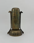 Vintage Brass Hammered Vase With Horse Head Handles