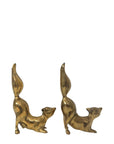 Vintage Brass Squirrel Figurines – Playful Mid-Century Pair with High Curved Tails