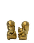 Vintage Brass Small MCM Squirrels-A Pair