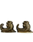 Vintage Brass Fish Candleholders