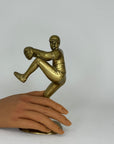 Vintage San Pacific Brass Baseball Pitcher Figurine | Solid Brass Sports Statue, Made in Taiwan