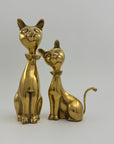 Vintage Brass Cats with Bow tie-A Pair