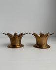 Vintage Brass Crown Candleholders-A Pair