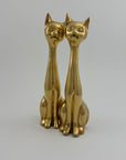 Slim MCM Vintage Brass Cats-A Pair