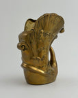 Vintage Brass Swan Vase / Cachepot (7.75”)
