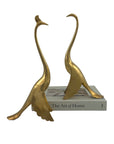 Vintage Brass MCM Peacock and Peahen- A Pair-Wedding Gift