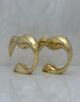 Mid-Century Brass Toucan Sculpture Duo