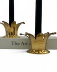 Vintage Brass Crown Candleholders-A Pair