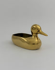 Vintage Brass Duck Stash Pot