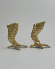 Pair of Vintage Brass Eagle Talon Candlesticks