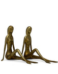 Vintage Brass Lady Bookends- A Pair By Dolbi Cashier