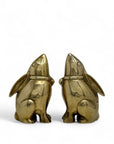 Vintage Brass Moon Gazing Bunnies-A Pair