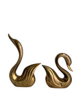 Vintage Brass Swan Sculptures – Elegant Mid-Century Pair