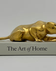 Vintage Brass Crouching Jaguar