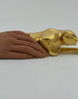 Vintage Brass Crouching Jaguar