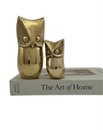 Vintage Brass Owl and Owlet-Pair