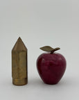 Vintage Apple with Brass Pencil Trinket Holder- A Set