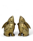 Vintage Brass Moon Gazing Rabbits-A Pair