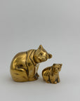 Vintage Brass Mama Bear with Cub- Two Piece Set