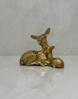 Vintage Brass Deer and Fawn