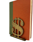 Vintage Brass Dollar Sign Folding Bookends