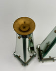 Pair of Vintage Maitland-Smith Mirrored Obelisk Candlesticks