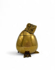 Vintage Brass Frog Lidded Trinket/Candle Pot