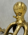 Rare Vintage Brass Octopus Pair – Coastal Luxe Sea Creature Sculptures – Mid Century Modern Nautical Decor – Oceanic Statement Art