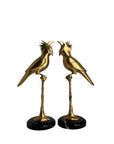 Hollywood Regency Brass Cockatoo Pair on Marble – Mid-Century Modern Elegance