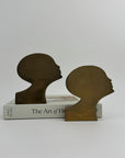 Rare Mid-Century Modern Brass Kissing Profile Sculptures-A Pair