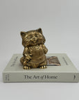 Vintage Brass Cat Coin Bank – Mid-Century Whimsical Feline Sculpture, Hollywood Regency Decor