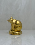 Vintage Brass Mama Bear and Cub on Rock