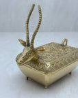 Vintage Brass Antelope Trinket Box
