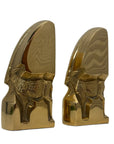 Mid-Century Modern Brass Gazelle Sculptures – Abstract Antelope Bookends