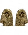 Mid-Century Brass Ram’s Head Bookends – Hollywood Regency Style