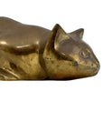 Vintage Brass Reclining Cat Figurine
