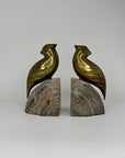 Nora Fenton Cardinal Brass and Marble Bookends
