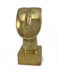 Vintage Brass Face Sculpture | Mid-Century Modern