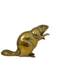 Vintage Brass Beaver Sculpture-10.5 Inches Long
