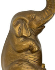 Vintage Brass Sitting Elephant Pair
