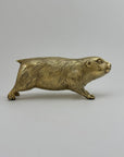 Large Vintage Brass Groundhog / Beaver Figurine -12.5” Long