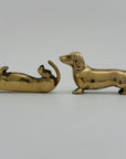 Vintage Brass Dachshund Dogs Affirmation/Note Holder-A Pair