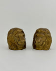 Vintage Brass Lion Bookends- A Pair