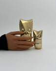 Vintage Brass Owl and Owlet-Pair