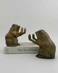 Vintage Brass Patty Cake Frog Bookends- A Pair