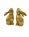 Vintage Brass Moon Gazing Bunnies-A Pair