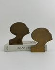 Rare Mid-Century Modern Brass Kissing Profile Sculptures-A Pair