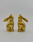 Vintage Brass Moon Gazing Bunnies-A Pair