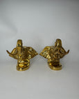 Vintage Brass Large Elephants Bookends-A Pair
