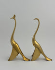 Vintage Brass MCM Peacock and Peahen- A Pair-Wedding Gift